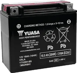 Yuasa Battery YTX High Performance AGM Maintenance-Free Battery YTX20H-BS