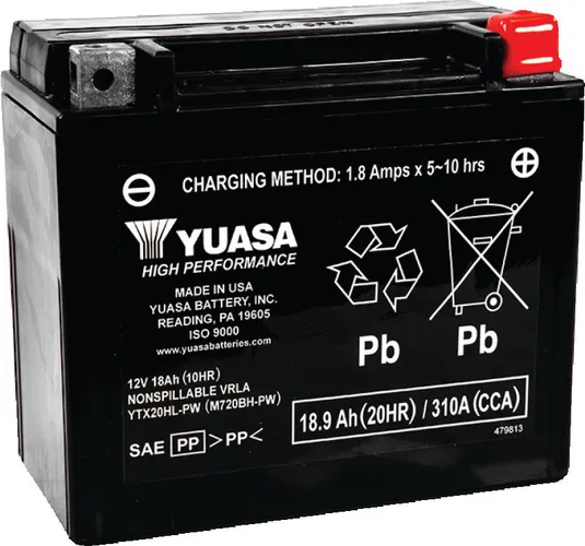 H-P Factory Activated AGM Maintenance Free Battery YTX20HL-PW
