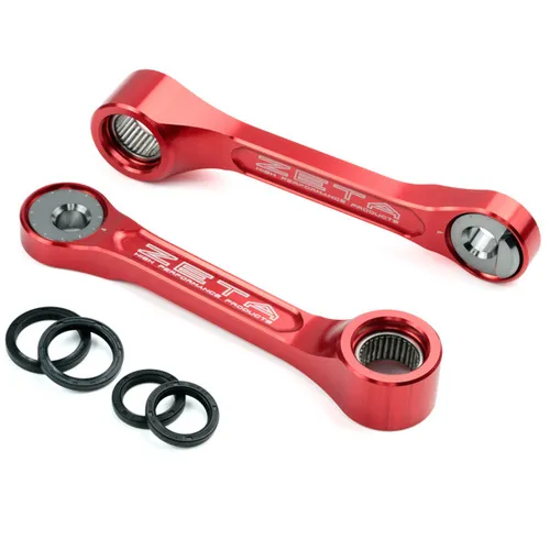 Zeta Rear Shock Lowering Link Adjustable Pull Rod Red