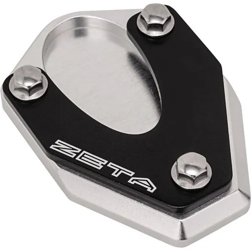 Zeta Black Silver Aluminum Side Kick Stand Extender 2Pc