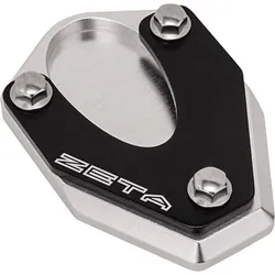 Zeta Black Silver Aluminum Side Kick Stand Extender 2Pc