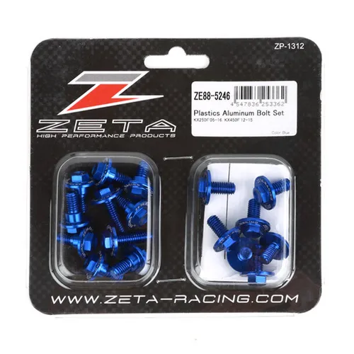 Zeta Body Plastic Bolt Kit Blue Anodized Aluminum