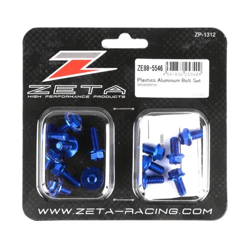 Zeta Body Plastic Bolt Kit Blue Anodized Aluminum