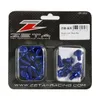 Zeta Body Plastic Bolt Kit Blue Anodized Aluminum