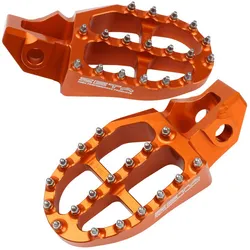 Zeta Forged Aluminum Spiked Cleat Footpeg Pair Orange